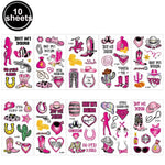 accessoires fête cowgirl thème western rose noir blanc toppers cupcakes assiettes pouces autocollants guirlande