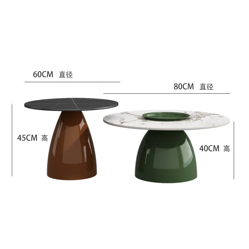 tables basses modernes minimalistes marbre noir blanc motifs argentées marron vert olive salon