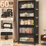 meuble rangement noir grille transparente moderne roulettes pliable grande capacité