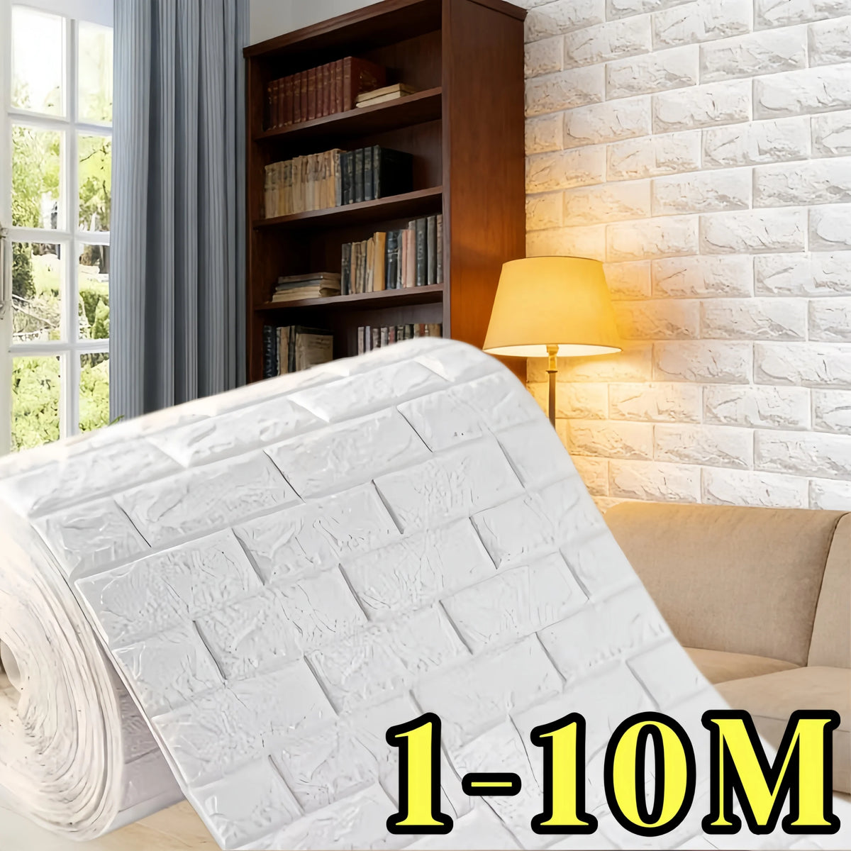 panneau mural adhésif effet brique blanche décoration murale moderne imperméable cuisine salon