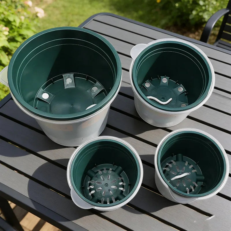 pots fleurs auto arrosants facilité remplissage protection racines plantes vertes fenêtres moderne opacité grille