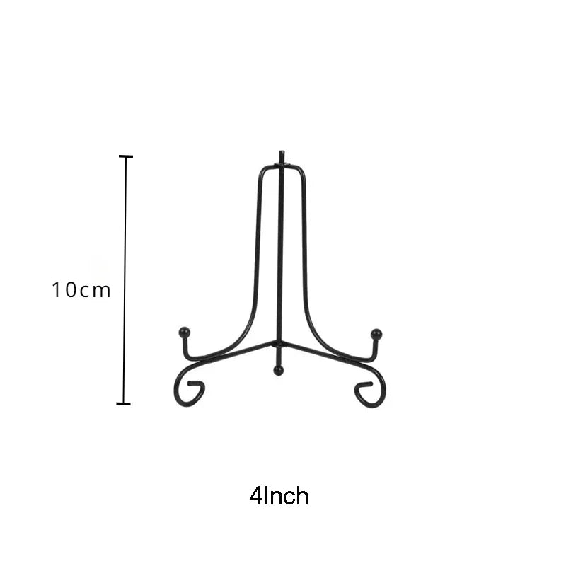 support assiettes noir spirale moderne boutons pieds différentes tailles assiettes compatible présentoir