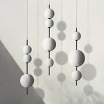 suspension moderne sphères blanches salon restaurant chambre led 6000k 4500k 3000k