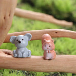miniatures animaux cartoon blanc rose vert jaune gris bleu marron