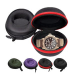 boîte rangement montre tissu maille noir vert olive violet moderne pratique zip