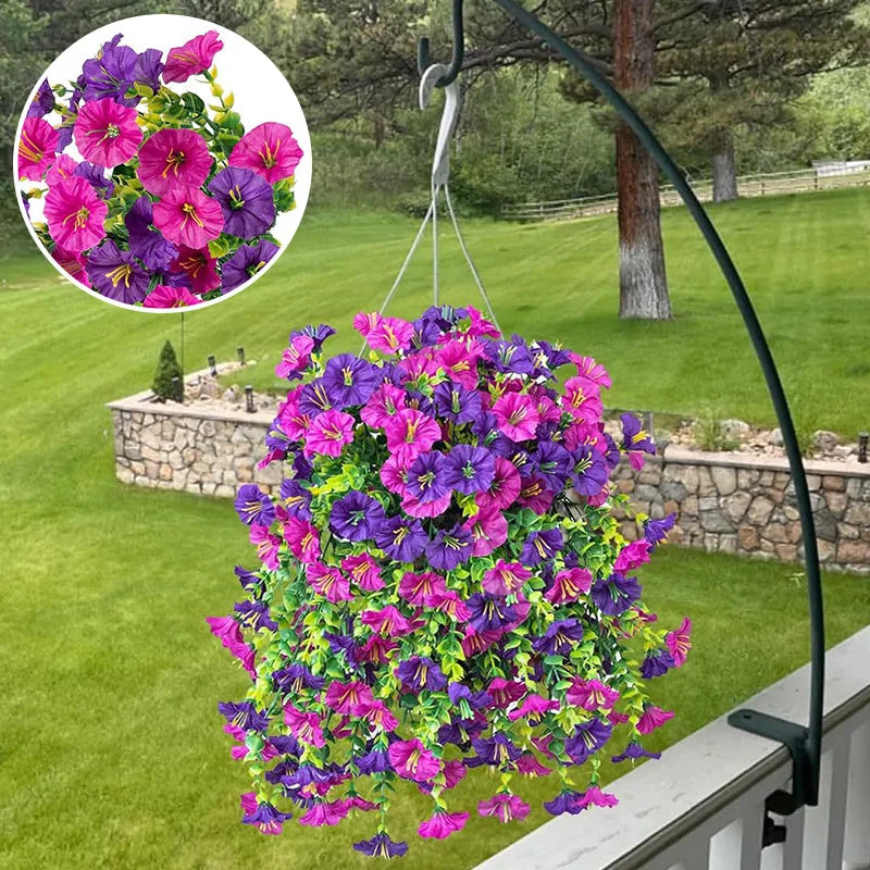 guirlande artificielle fleurs modernes rouge violet jaune rose blanche mariage anniversaire extérieur
