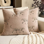 housse coussin imprimé léopard moderne 100 polyester noir blanc orange 45x45cm