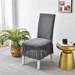 housse chaise moderne imprimé feuilles élastique décoration salon salle manger maison