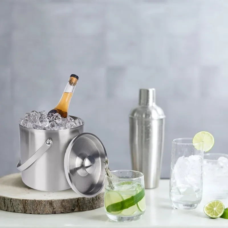 cuve glace acier inoxydable 2l 3l 4l pince cuillère couvercle baignoire boissons moderne fonctionnel