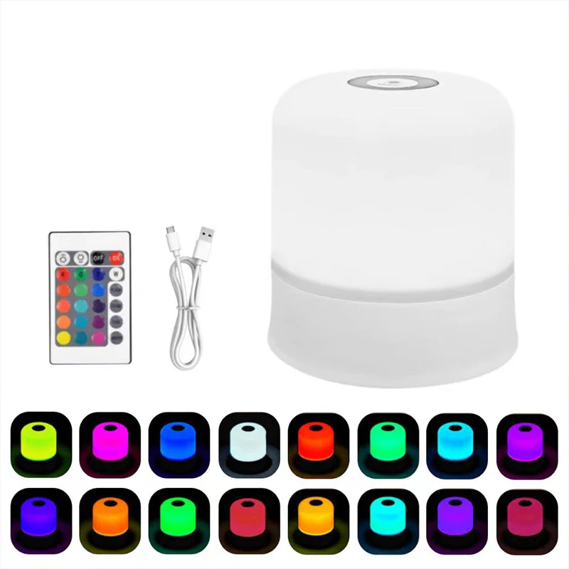 lampe table tactile rechargeable 16 couleurs blanc gris moderne sans fil