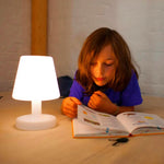 lampe table led moderne blanc télécommande lumière variable charge usb chambre enfants camping