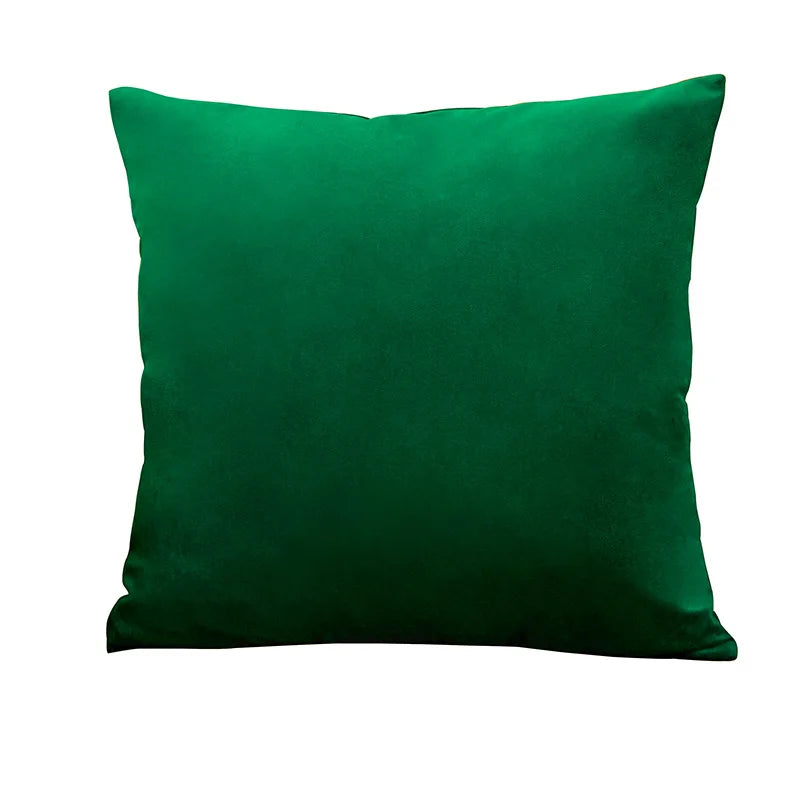 housse coussin carrée velours uni canapé salon décoration maison 45x45cm