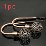 boucle rideau métal bronze argenté doré cuivre moderne élégante perforée sphérique
