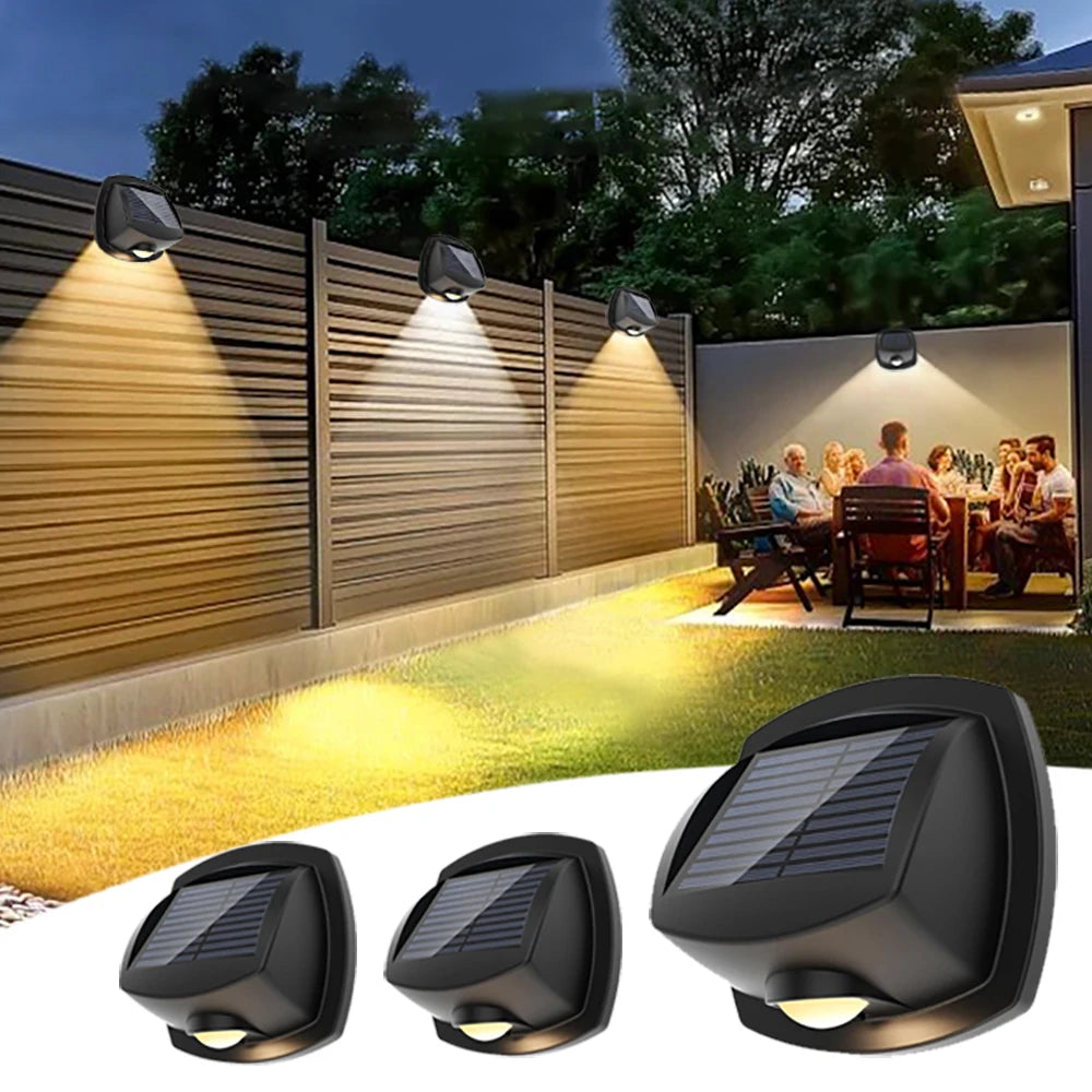 projecteur mural solaire led noir rgbw ip65 moderne adhésifextérieur jardin patio
