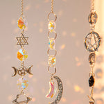 guirlande décorative or transparente étoiles lunes soleils cristal boho vintage romantique