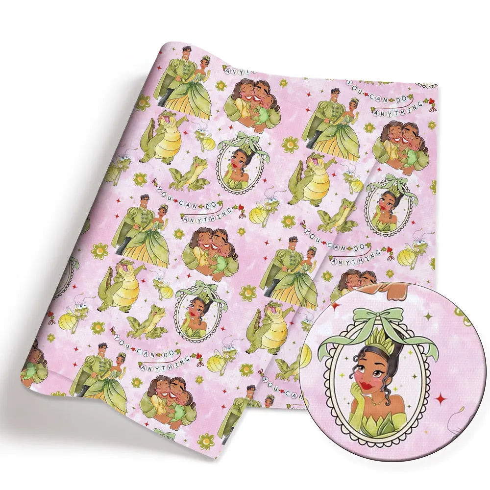 tissu coton disney personnages patchwork rose bleu clair enfants bricolage couture 140x50cm