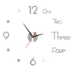 horloge murale moderne adhésive couleur noir rouge vert doré chiffres blancs points noirs transparente