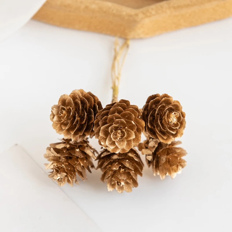 décoration mariage noël branches pin dorées accessoires couronne bricolageextérieur rustique