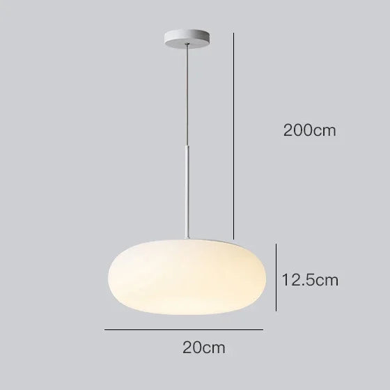luminaire suspendu ovale moderne acrylique blanc 3000K 6000K salon chambre