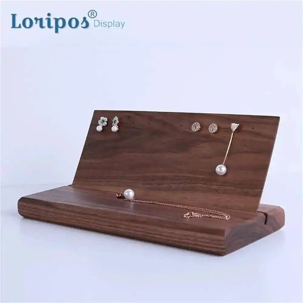 présentoir bijoux bois marron boucles d’oreilles colliers bagues support armoire rustique minimaliste