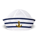 chapeau marin brodé ancre captain feuilles dorées ajustable noir blanc anniversaire mariage fête