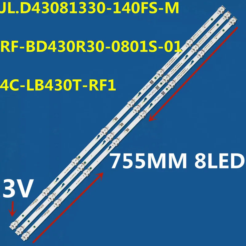 bande led blanc moderne adhésif 8led 755mm connecteurs électriques professionnel