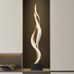 décoration moderne sculpture or noir abstraite contemporaine maison living room led éclairage