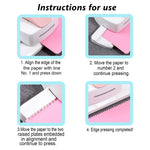 perforateur bords blanc bleu clair rose clair papeterie scrapbooking cartes decoration étudiante minimaliste