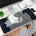 tapis souris caoutchouc noir chats endormis motif moderne minimaliste antiderapant gaming