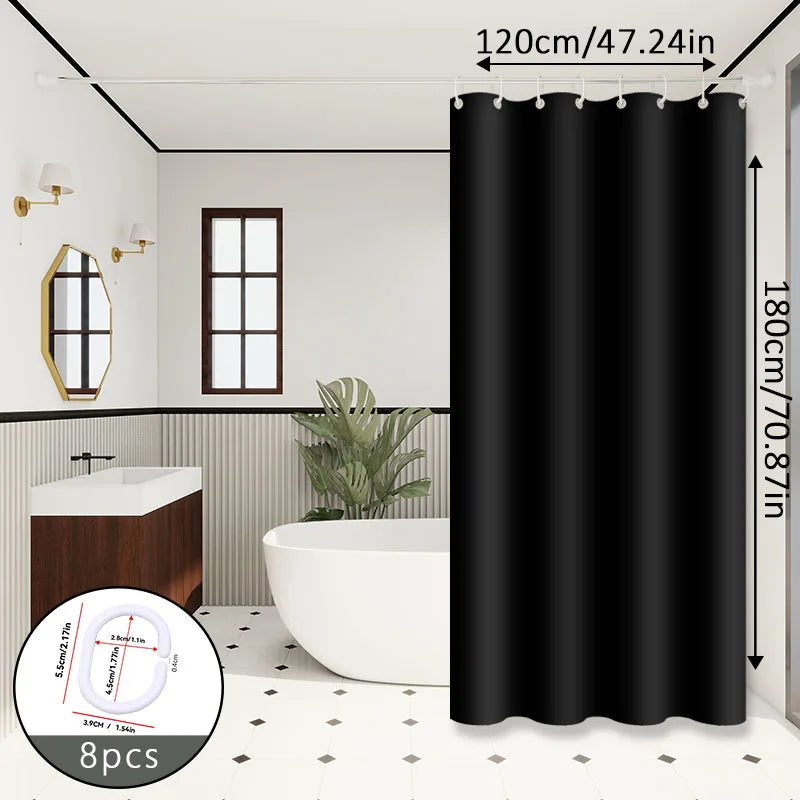 rideau douche noir moderne opacité uni respectueux environnement toilette appartement