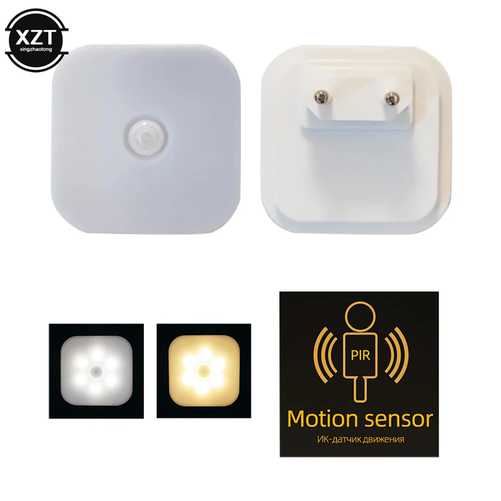 veilleuse détecteur mouvement infrarouge blanc moderne table chevet chambre sans fil led abs