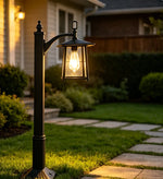 lampe sol industrielle led ip65 aluminium noir classiqueextérieur jardin