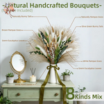 bouquet fleurs séchées pampas eucalyptus naturel rustique décoration maison anniversaire fêtes