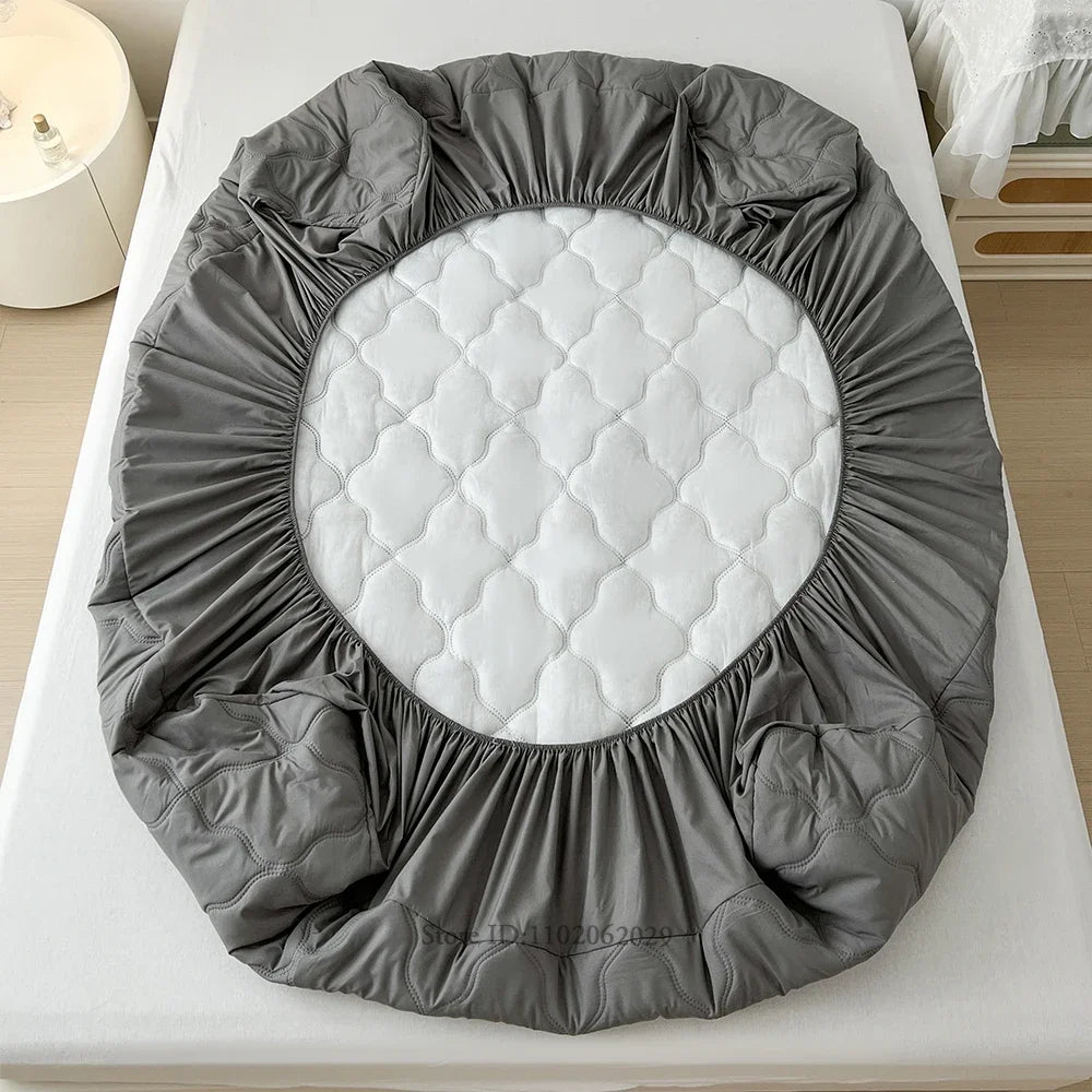 protège matelas imperméable quilté motif géométrique taies d'oreiller lit simple double