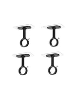 rideau polonais supports tige vis noirs modernes anneaux suspension polyester