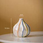 vase moderne rayures colorées blanc bleu orange jaune céramique porcelaine table décoration salon