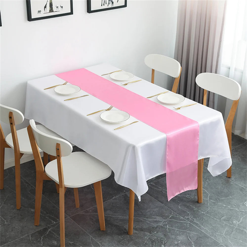 nappe satinée table fête blanc rouge rose anniversaire mariage baptême noël saint valentin