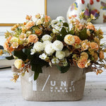 bouquet fleurs artificielles soie mariage décoration maison extérieur blanc rose vert classique