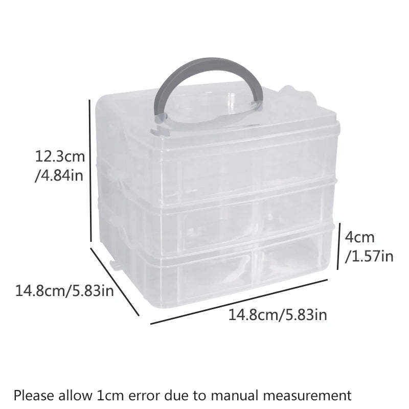 boîtes rangement transparentes empilables colorées poignée moderne 14.8cm 14.8cm 12.3cm