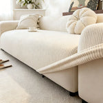 housses canapé polyestère beige rayures horizontales moderne lavable machine adaptable places