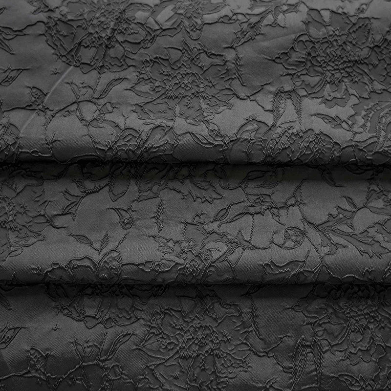 tissu brocart polyester floral relief opaque élégant vintage couture décoration robe sac 144cm