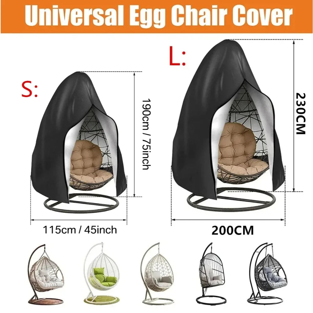 housse chaise suspendue imperméable anti uv protège rotin noir beige contemporaine zip elasticité