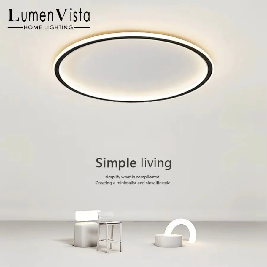 plafonnier led blanc noir minimaliste moderne chambre salon