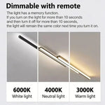 lampe murale moderne noir led dimmable télécommande minimaliste éclairage quotidien 120cm 100cm 80cm