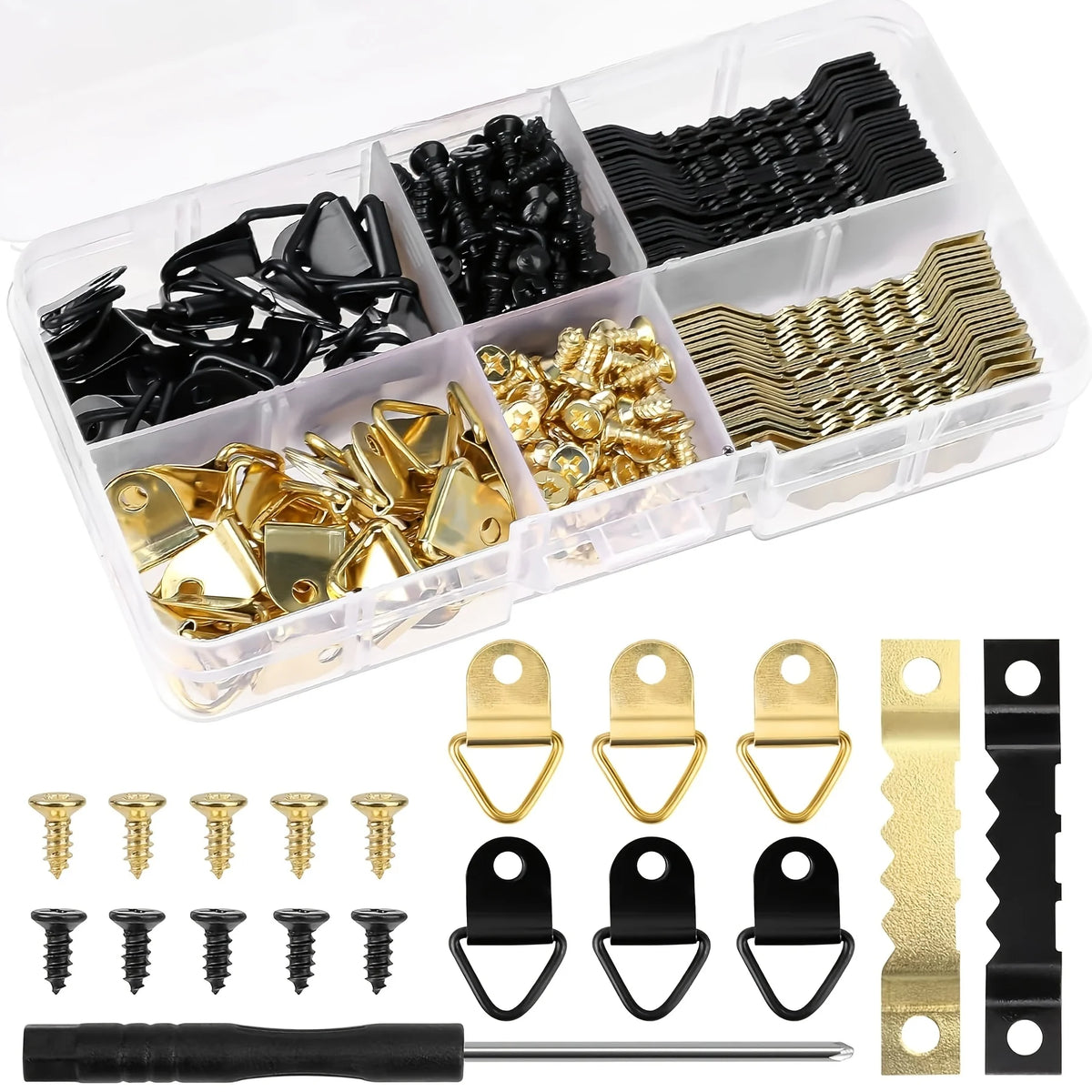 crochets muraux acier noir or argent vis clous barrettes suspentes triangles kit montage cadres