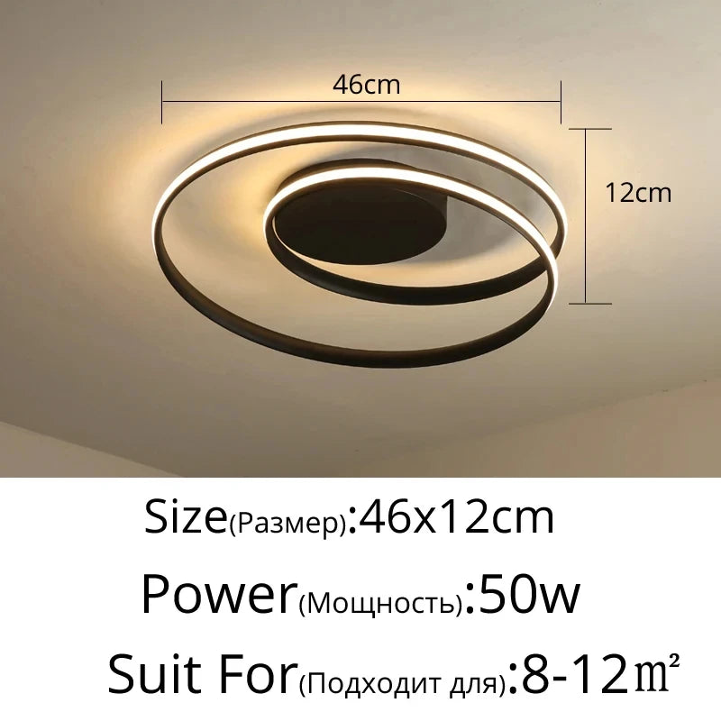 plafonnier led moderne blanc noir chambre salon adjustable