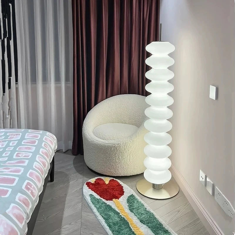 lampe sol moderne blanc base métallique éclairage puissant led directionnelle