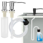 distributeur liquide moderne argenté adhésif corps plastique tête inoxydable tube silicone bouteille plastique minimaliste