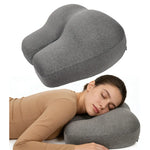 oreiller multifonctionnel ergonomique gris coton polyester mousse forme coussin confortable zippered lit dormir côté