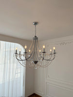 lustre cristal transparent blanches classique gris métallisé blanc ampoules E14